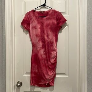 La Mie pink tie die T-shirt dress size s